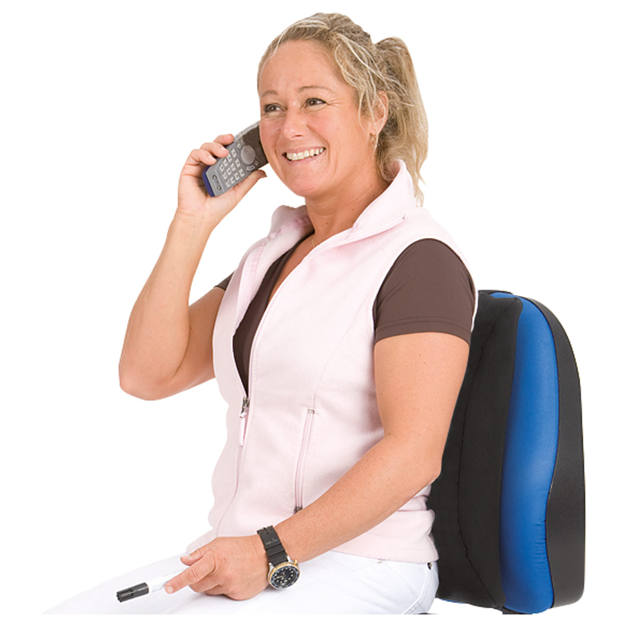 Sport-Tec Lendenkissen mit Bezug und Gurt Sitzkissen Rückenkissen für Büro  und Auto