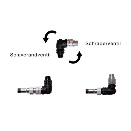Winkel-Verlngerungsadapter fr Minipumpe,1xSchlauch 15cm mit Schrader/Dunlop Ventil